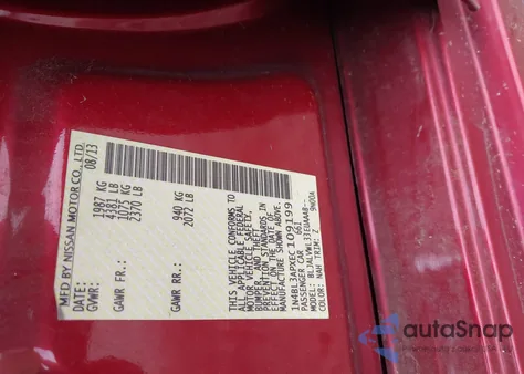 2014 Nissan Altima 3.5 Sl z USA, uszkodzony, nr VIN 1N4BL3APXEC109199